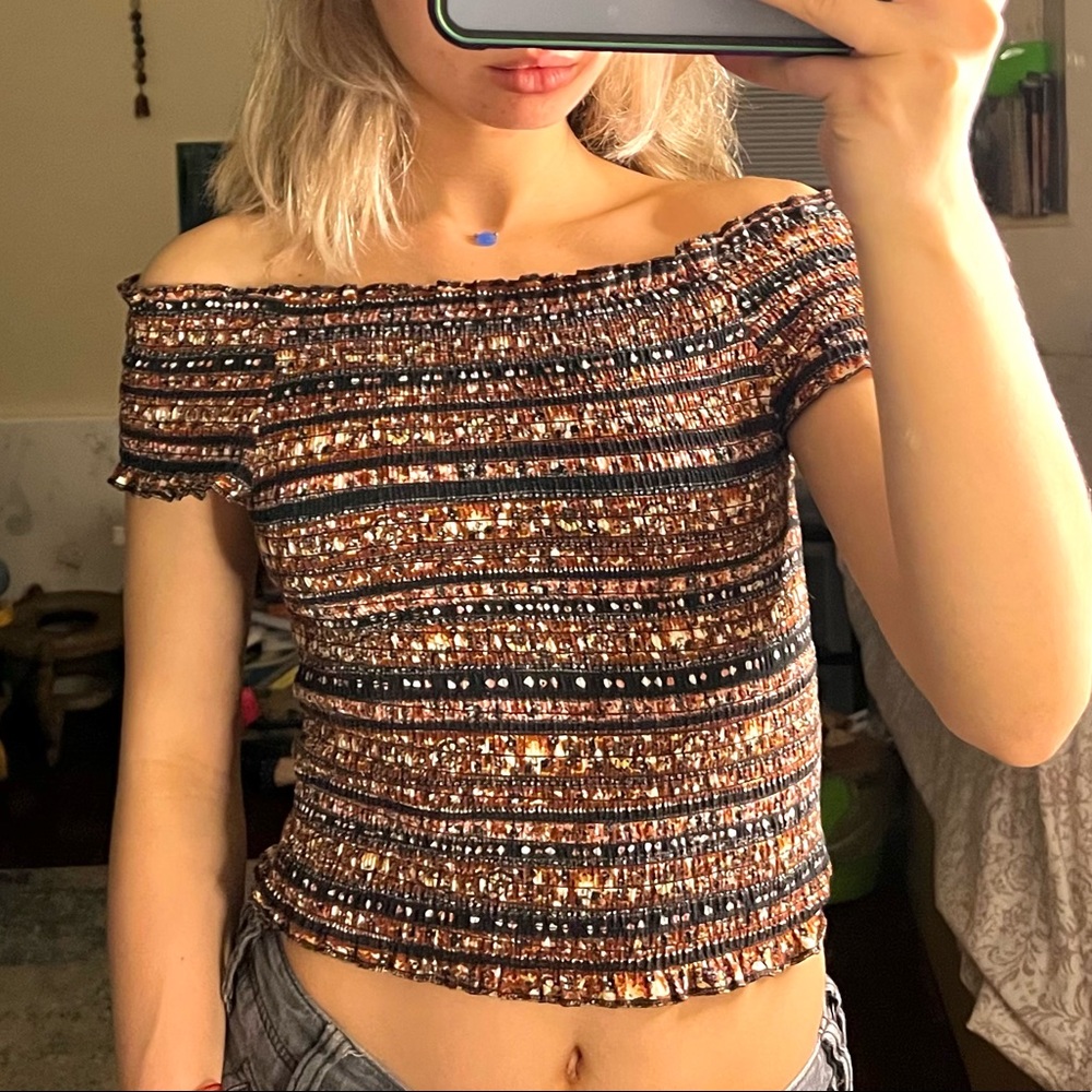 Mossimo stretchy patterned Crop Top / XS
